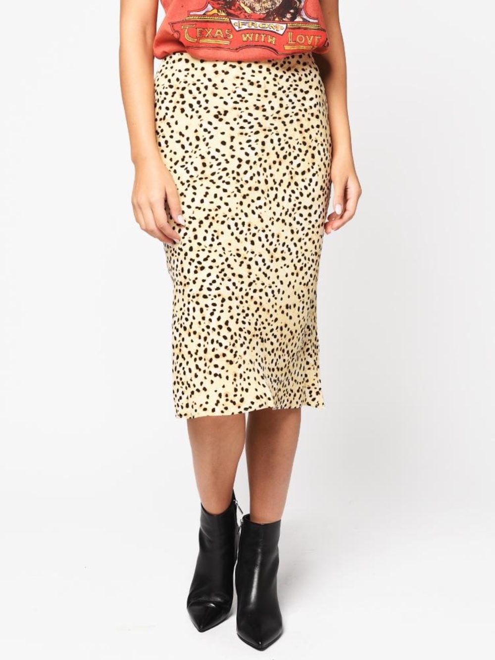 Cupcakes & Cashmere Leopard Print Midi Skirt - Size 2